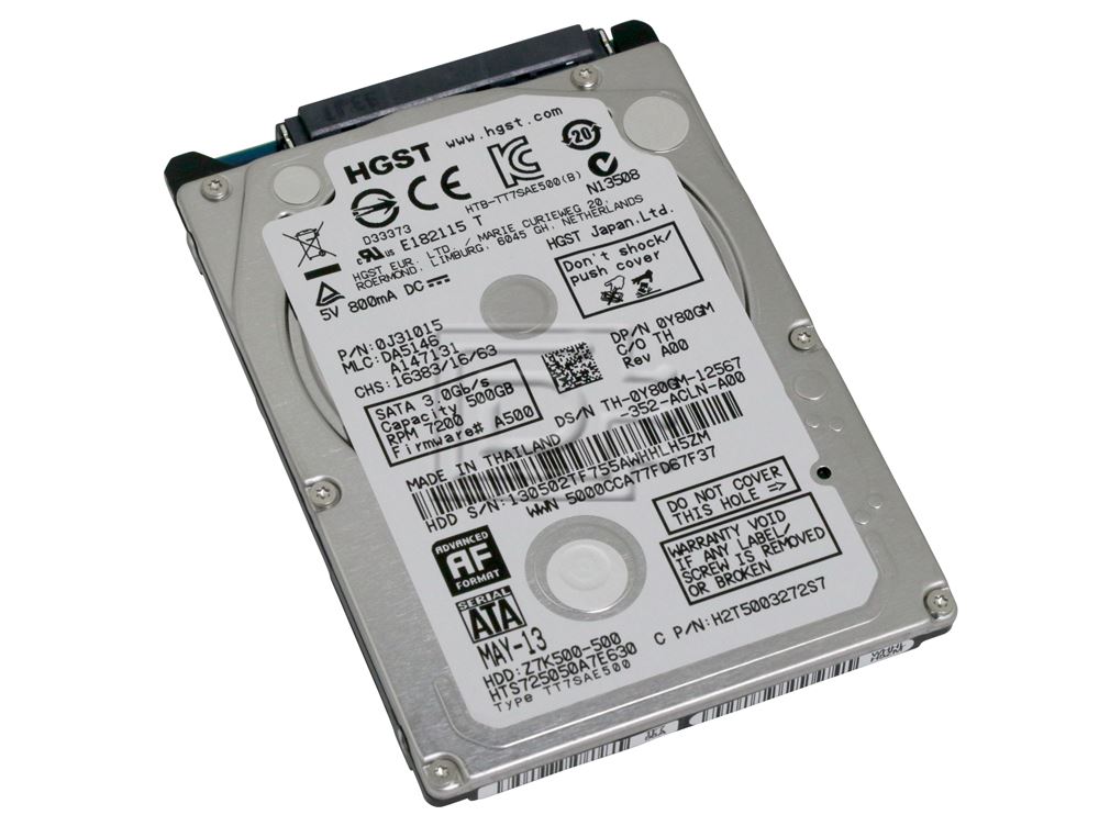 HGST 0J31015 / HTS725050A7E630 / Y80GM / Z7K500-500 500GB 2.5in