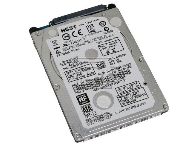 HGST 0J31015 HTS725050A7E630 Z7K500-500 Y80GM 0Y80GM SATA Hard Drive Image 1 image