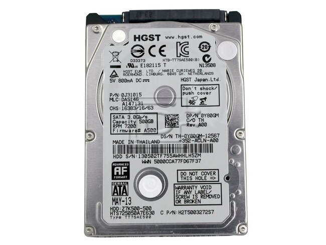 HGST 0J31015 HTS725050A7E630 Z7K500-500 Y80GM 0Y80GM SATA Hard Drive Image 2 image