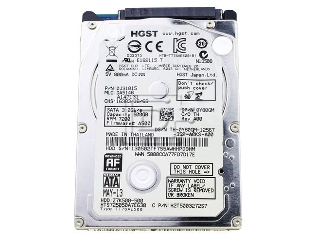 HGST 0J31015 HTS725050A7E630 SATA Hard Drive Image 1 image