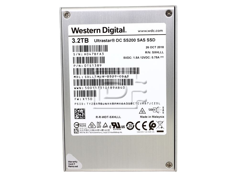 HGST 0TS1389 SDLL1MLR-032T-CDA1 3.2TB SAS SED TCG MU SSD Image 2 image