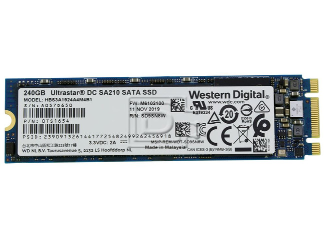 Western Digital 0TS1654 P21457-001 HBS3A1924A4M4B1 M.2 Solid State Drive image 1