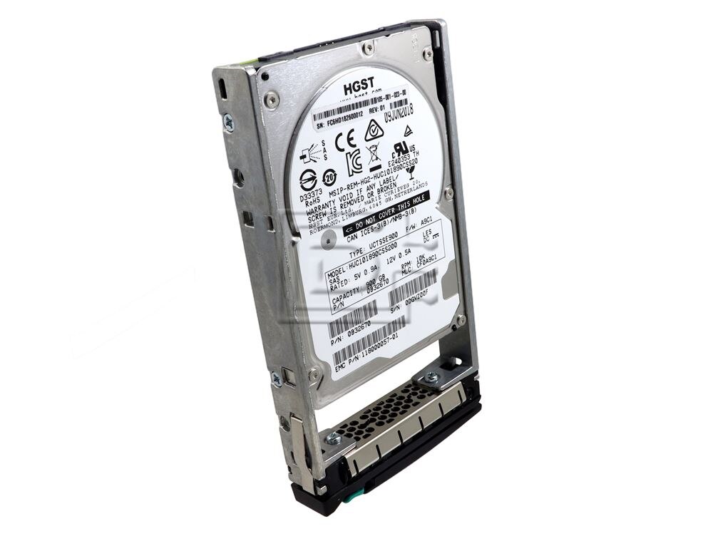 HGST 105-001-023-00 0B32670 HUC101890CSS200 118000057-01 Dell HGST 900GB 10K SAS Hard Drive HDD Image 1 image