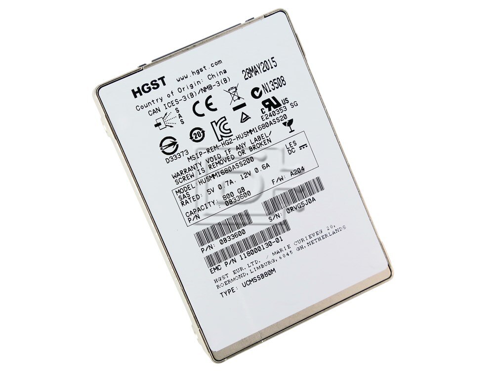 EMC 118000130-01 0B33600 HUSMM1680ASS200 EMC SAS SDD Hard Drive Image 2 image