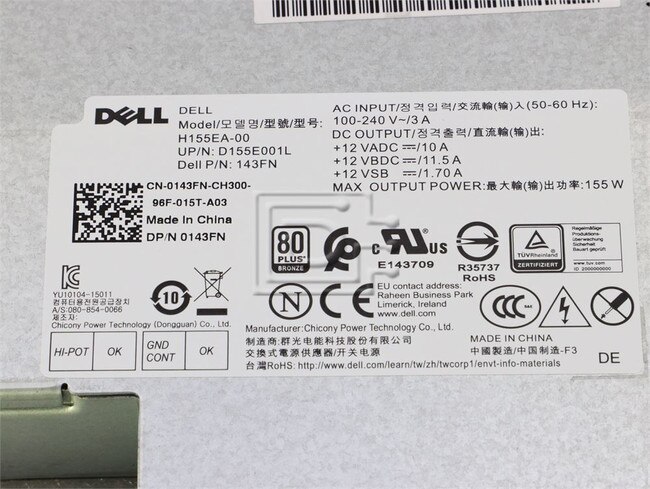 Dell 143FN 0143FN D155E001L Power Supply Unit Image 2 image