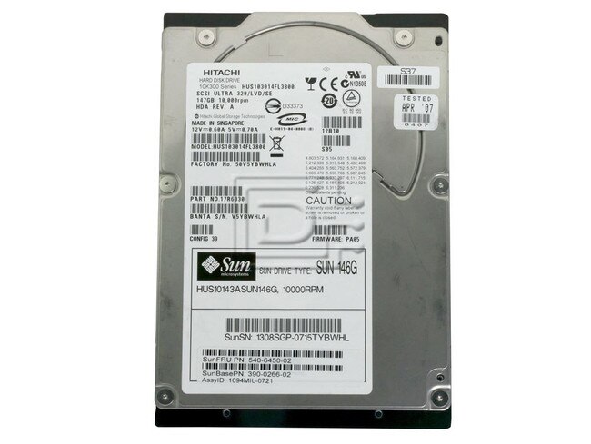 Hitachi 17R6330 390-0206-02 HUS10143ASUN146G SUN-146G 540-6450-02 SCSI Hard Drives image 2