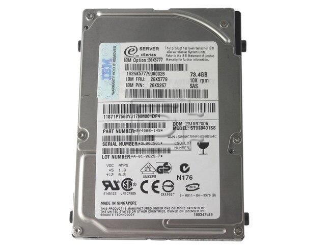 IBM 26K5777 39R7389 39R7391 9Y4066 ST973401SS 26K5267 26K5779 SAS Hard Drives image 4