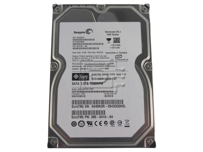 SUN MICROSYSTEMS 390-0414 540-7910 541-3730 9CA158-145 ST31000340NS XTA-ST1NJ-1T7K SATA Hard Drive Image 1 image