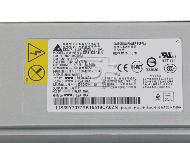 IBM 39Y7377 39Y7378 DPS-835AB 7001138-Y002 24R2730 24R2731 IBM Power Supply image 4
