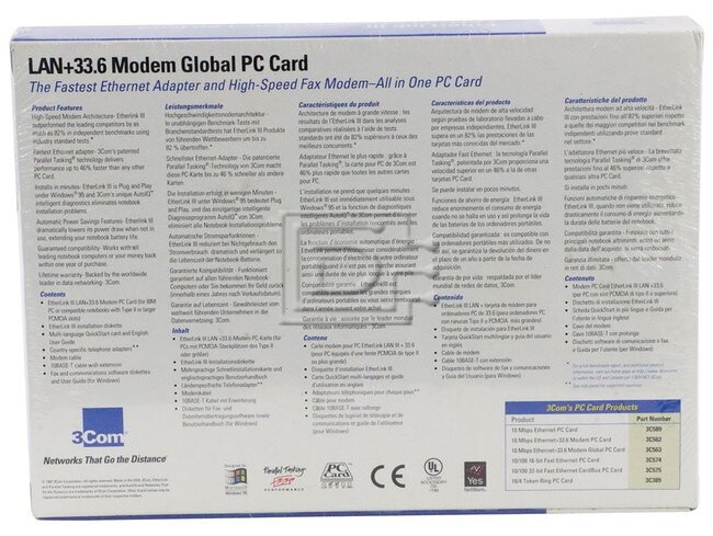 3COM 3C563D PCMCIA LAN +33.6 Modem Global Adapter image 3