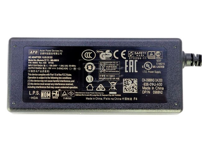 Dell 492-BBUX 59826 P0DTR 988N2 3MGNP Dell Laptop AC Power Adapter Image 2 image