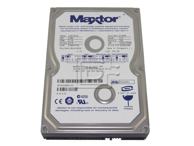 Maxtor 4G160J8 4G160JB IDE ATA/100 Hard Drive image 1