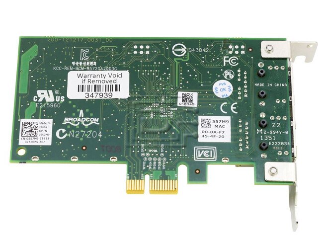 Dell 540-BBGW 5J77Y 05J77Y 557M9 0557M9 Dual Port Gigabit Ethernet Adapter / NIC image 2