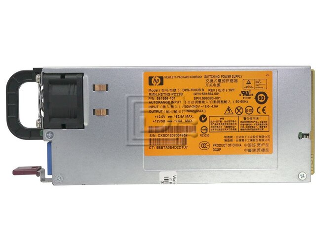 HEWLETT PACKARD 593831-B21 591554-001 599383-001 591556-101 591556-201 HSTNS-PD22B DPS-750UB Hewlett Packard Power Supply image 2
