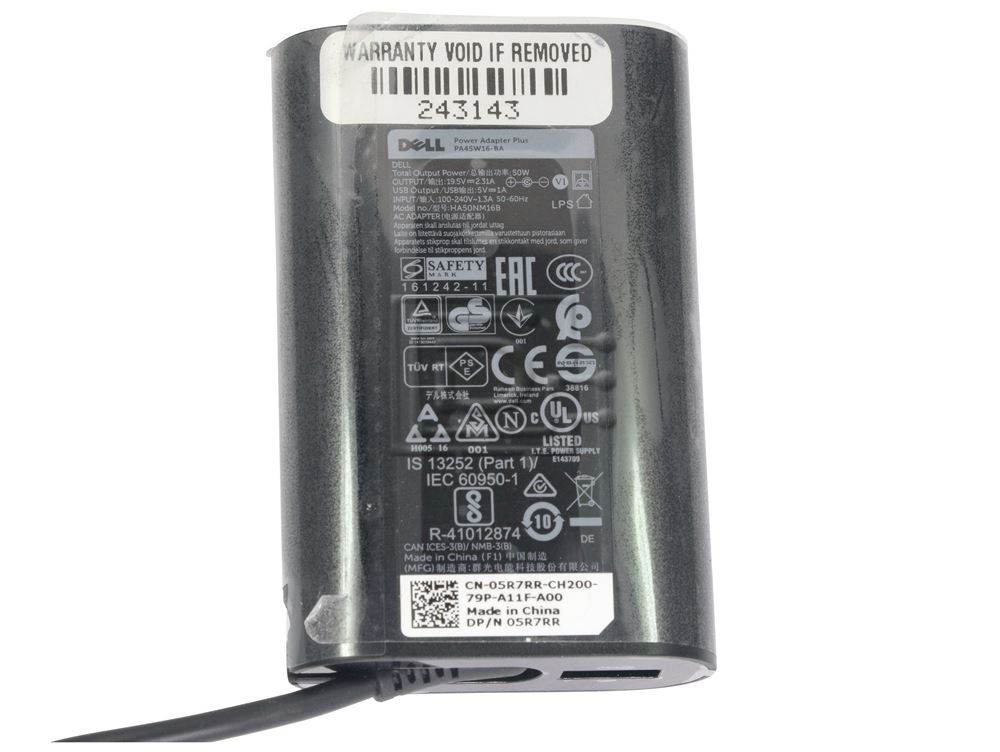 Dell PA45W16-BA 5R7RR 05R7RR W56DH 0W56DH HA50NM16B PA45W16-BA 04C7N4 4C7N4 492-BBWX Dell Laptop AC Power Adapter Image 4 image