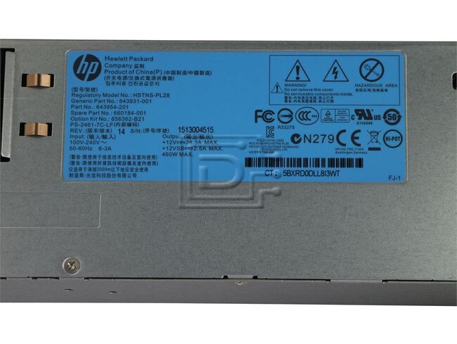 HEWLETT PACKARD 656362-B21 Hewlett Packard Power Supply Image 2 image