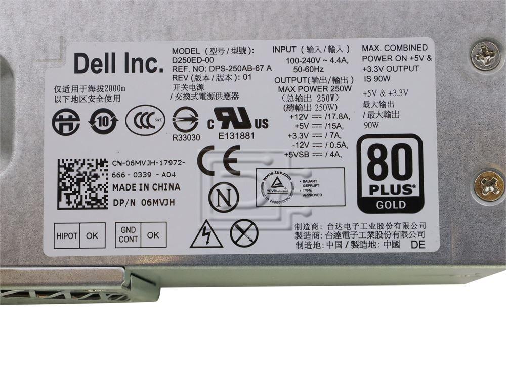 Dell 6MVJH 06MVJH D250ED-00 DPS-250AB-67A FY9H3 CVJ4W NCYVN 07GC81 0FY9H3 0CVJ4W 0NCYVN 07GC81 CYY97 0CYY97 YJ1JT 0YJ1JT 3MV8H 03MV8H Power Supply Unit Image 2 image