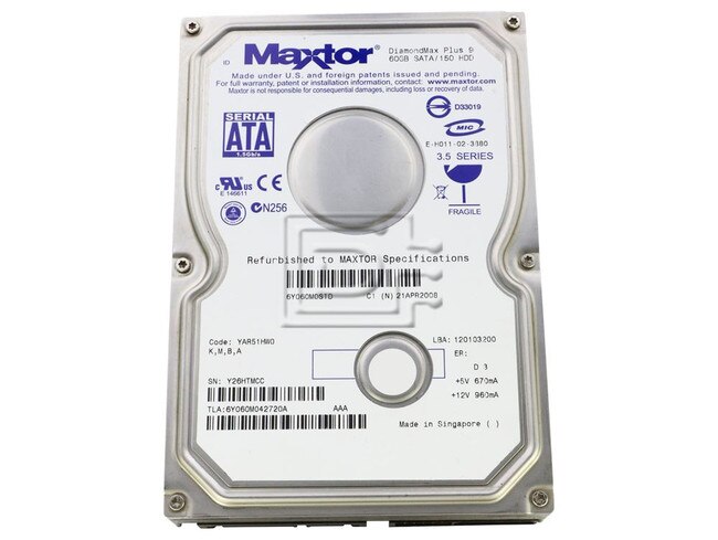 Maxtor 6Y060M0 SATA Hard Drive Image 1 image