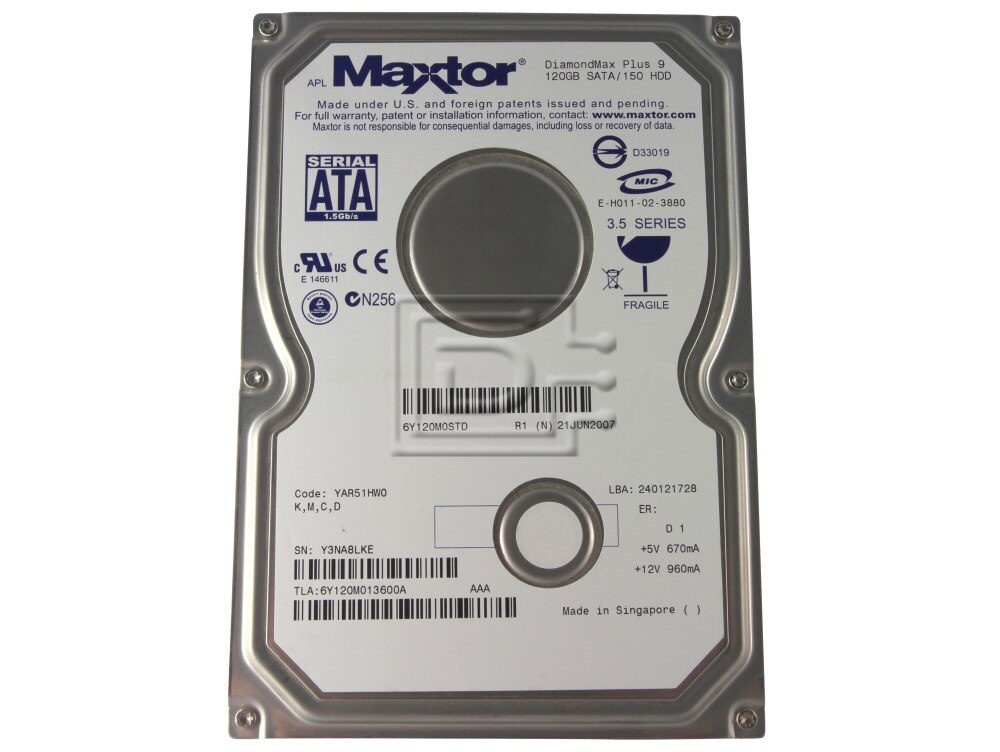 Maxtor 120GBハードドライブ