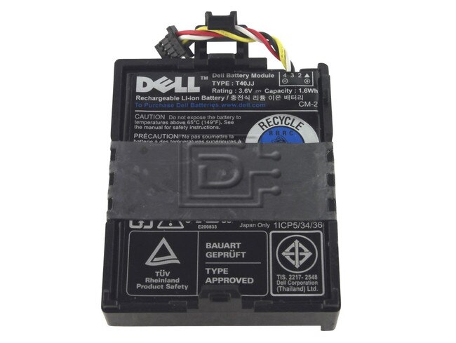 Dell 70K80 070K80 T40JJ 0T40JJ 7VJMH 07VJMH 37CT1 037CT1 PERC H710 H710P H810 Battery image 1