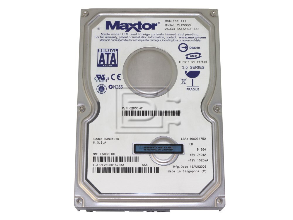 Maxtor 7L250S0 SATA Hard Drive