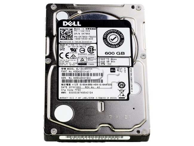 Toshiba AL13SXB60EA K786X 0K786X SAS Hard Drive Image 1 image
