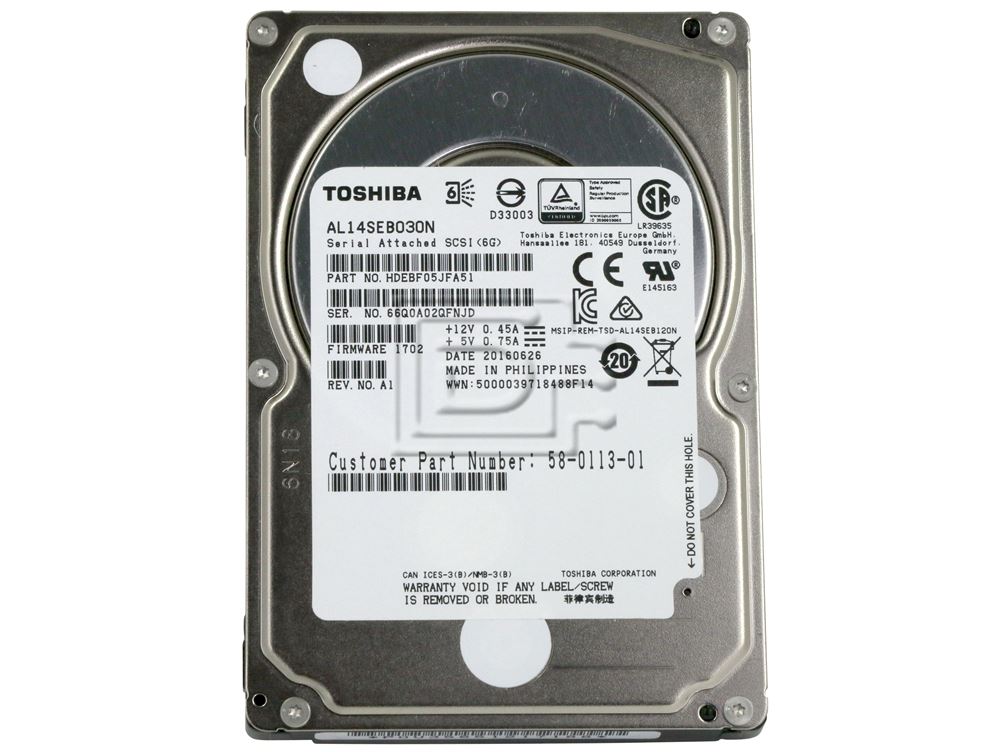Toshiba AL14SEB030N SAS Hard Drive Image 2 image