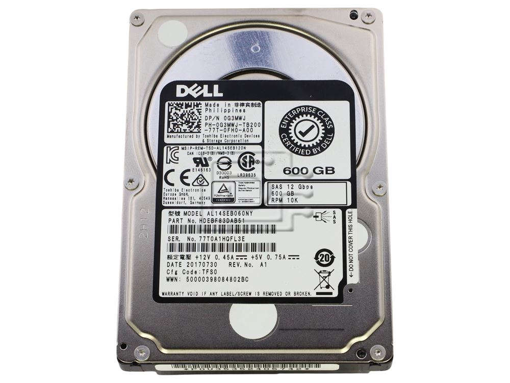 Dell G3MWJ 0G3MWJ / Toshiba AL14SEB060NY / HDEBF83DAB51