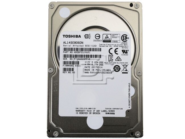 Toshiba AL14SEB060N SAS Hard Drive Image 3 image