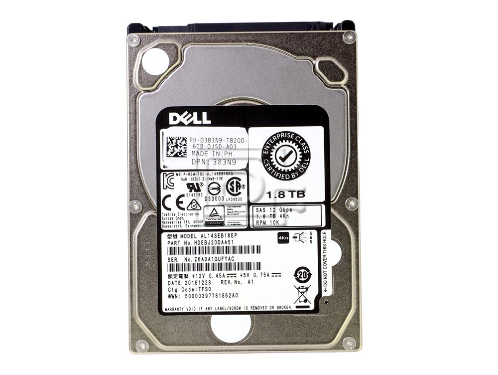 Toshiba AL14SEB18EP 383N9 0383N9 HDEBJ20DAA51 SAS Hard Drive Image 2 image
