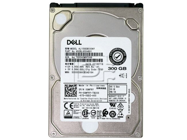 Toshiba AL15SEB030NY GWFRY 0GWFRY SAS Hard Drive Image 2 image