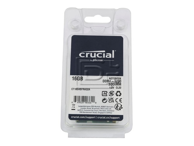 Crucial 16GB PC4-25600 (DDR4-3200) Memory (CT16G4SFRA32A)