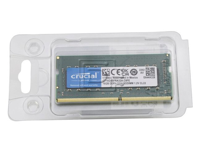 Crucial CT16G4SFRA32A 16GB DDR4-3200 PC4-25600 1.2V SODIMM Unbuffered  Non-ECC / Non Error Correction CAS Latency / CL-22 Notebook RAM Memory  Module - Brand New