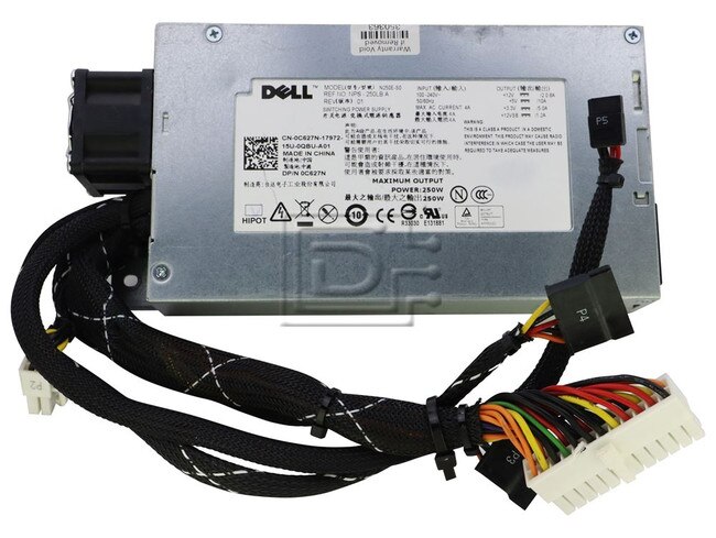 Dell D221N 0D221N C627N 0C627N L250E-S0 PS-4251-1D-LF V38RM 0V38RM 6HTWP 06HTWP N250E-S0 NPS-250NB Dell Power Supply Image 1 image