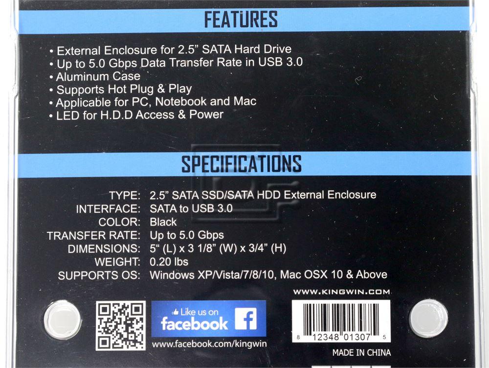 Kingwin DAR-25-BK Hard Drive External Enclosure Image 3 image
