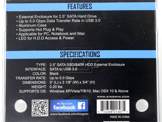 Kingwin DAR-25-BK Hard Drive External Enclosure image 3