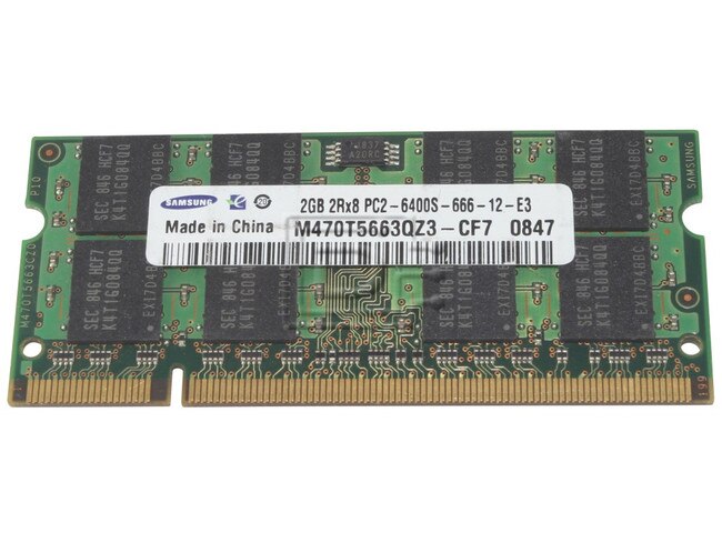 SAMSUNG RAM-DDR2-2GB-SODIMM-PC800-6400U-UP-OE CT25664AC800 RMN1150EF48D7W-800 EBE21UE8ACUA-8G-E NT2GT64U8HD0BN-AD KTH-ZD8000B/2G 9905295-081 9905295-055 MT16HTF25664HY-800E1 HYMP125S64CP8-S6 M470T5663QZ3-CF7 Laptop 2GB DDR2-800 PC6400 Notebook Memory Module 200 Pin SODIMM image 1