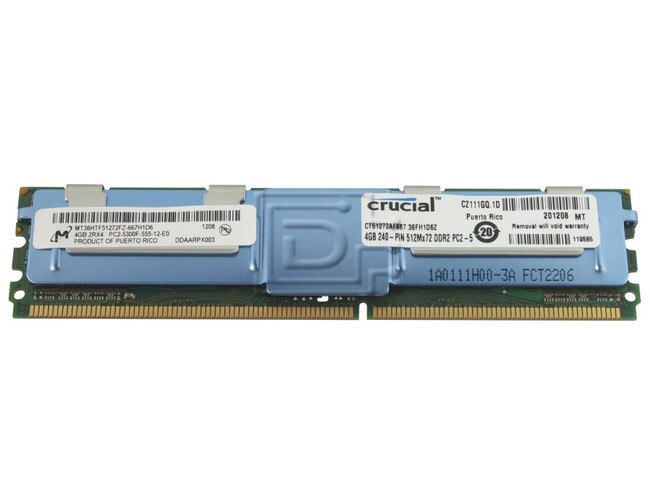 SAMSUNG RAM-DDR2-4GB-DDR2667-PC25300F-UP-OE MT36HTF51272FY-667E1D4 HYS72T512420EFA-3S-C2 398708-61 4GB DESKTOP DDR2 PC25300F Memory RAM Module DDR2-667 image 1