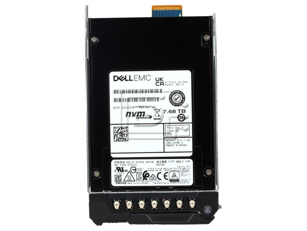 Dell 345-BLWS 7.68TB E3.s PCIe Gen5 NVMe Solid State Drive SSD Image 3 image