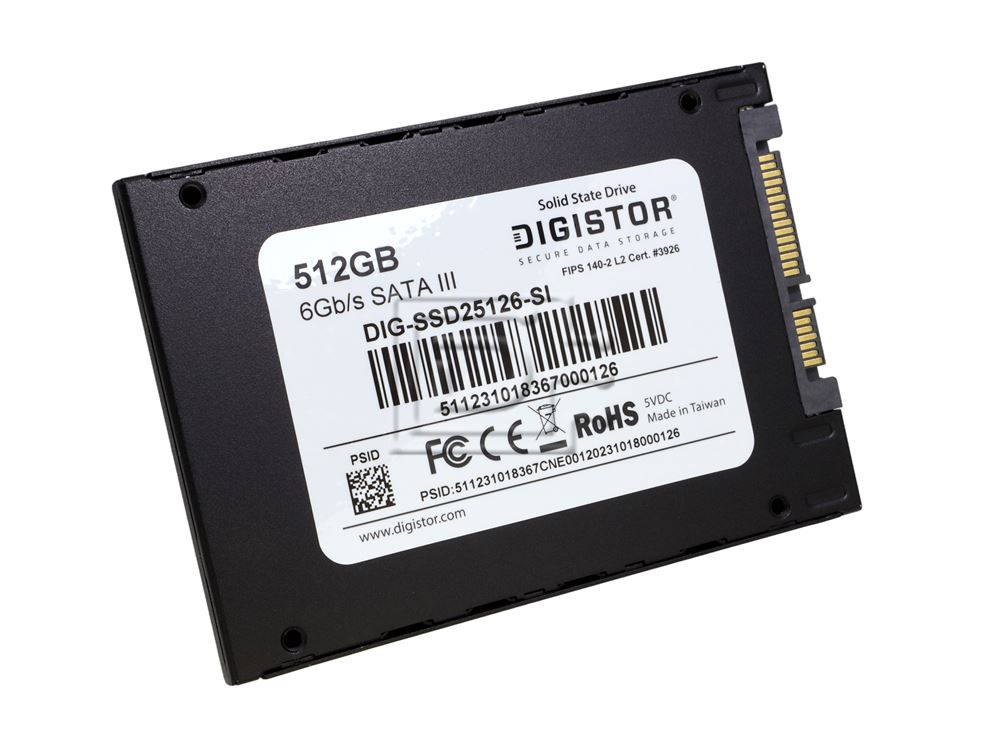 DIGISTOR DIG-SSD25126-SI DIG-SSD25126 9YW4C 09YW4C TAA Compliant TCG OPAL SED Encryption 512GB SSD Image 1 image