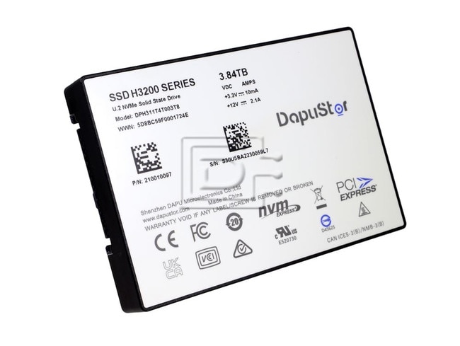 DapuStor DPH311T4T003T8 210010097 NJYTG 3.84TB PCIe Gen 3x4 U.2 NVMe Solid State Drive SSD Image 1 image