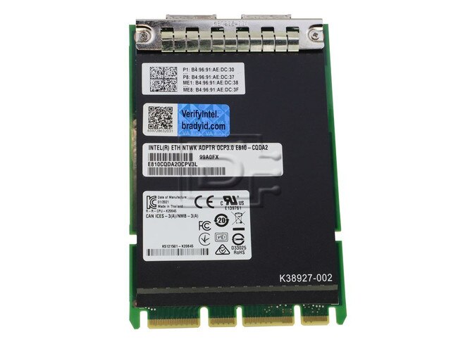 INTEL E810-CQDA2 N0W1X 0N0W1X 0N8PW5 N8PW5 100GbE Network Adapter QSFP28 NIC OCP 3.0 Image 2 image