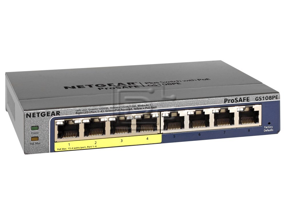 NetGear ProSAFE GS108PE 8-Port Gigabit Web Managed Switch