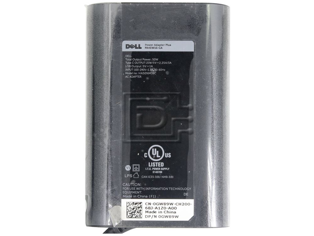 Dell PA45W16-CA 0GW89W GW89W Y91PF 0Y91PF 492-BBWZ PA45W16-CA HA50NM16C DRGNJ 0DRGNJ Dell Laptop AC Power Adapter Image 4 image