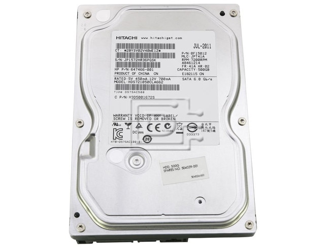HGST HDS721050CLA662 0F15012 H3D5001672S 647466-001 SATA Hard Drive Image 1 image