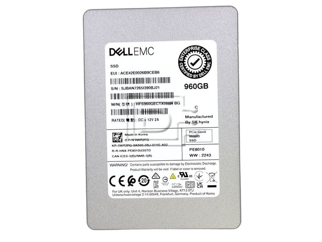 SK Hynix HFS960GEETX099NBG WR2FG 0WR2FG Dell 960GB U.3 SSD Nvme PCIe Gen4 Image 2 image