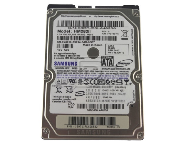 SAMSUNG HM080II Y6913 0Y6913 SATA 2.5" Hard Drive Image 1 image