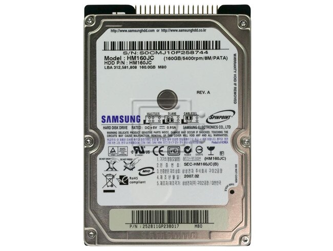 SAMSUNG HM160JC 2.5" IDE PATA Hard Drive image 2