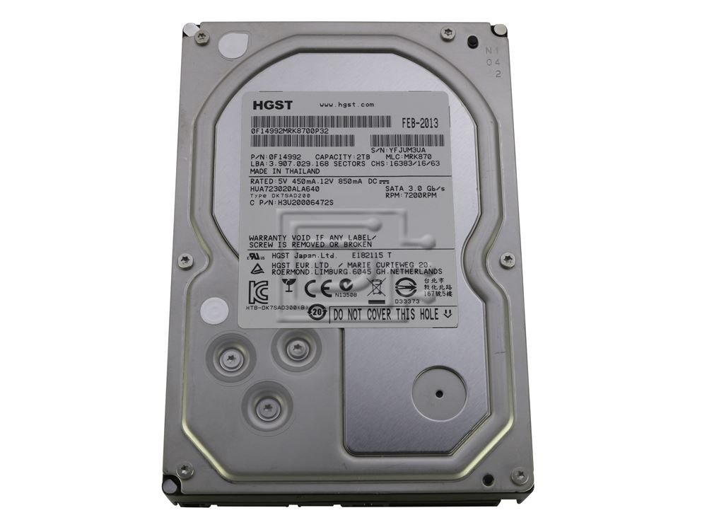 HGST Ultrastar 7K3000 HUA723020ALA640 2TB 7.2K 6Gbps SATA HDD