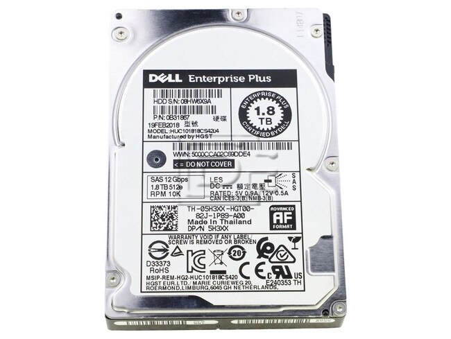 Hitachi HUC101818CS4204 5H3XX 05H3XX SAS Enterprise Hard Drive 2.5 inch SFF image 1